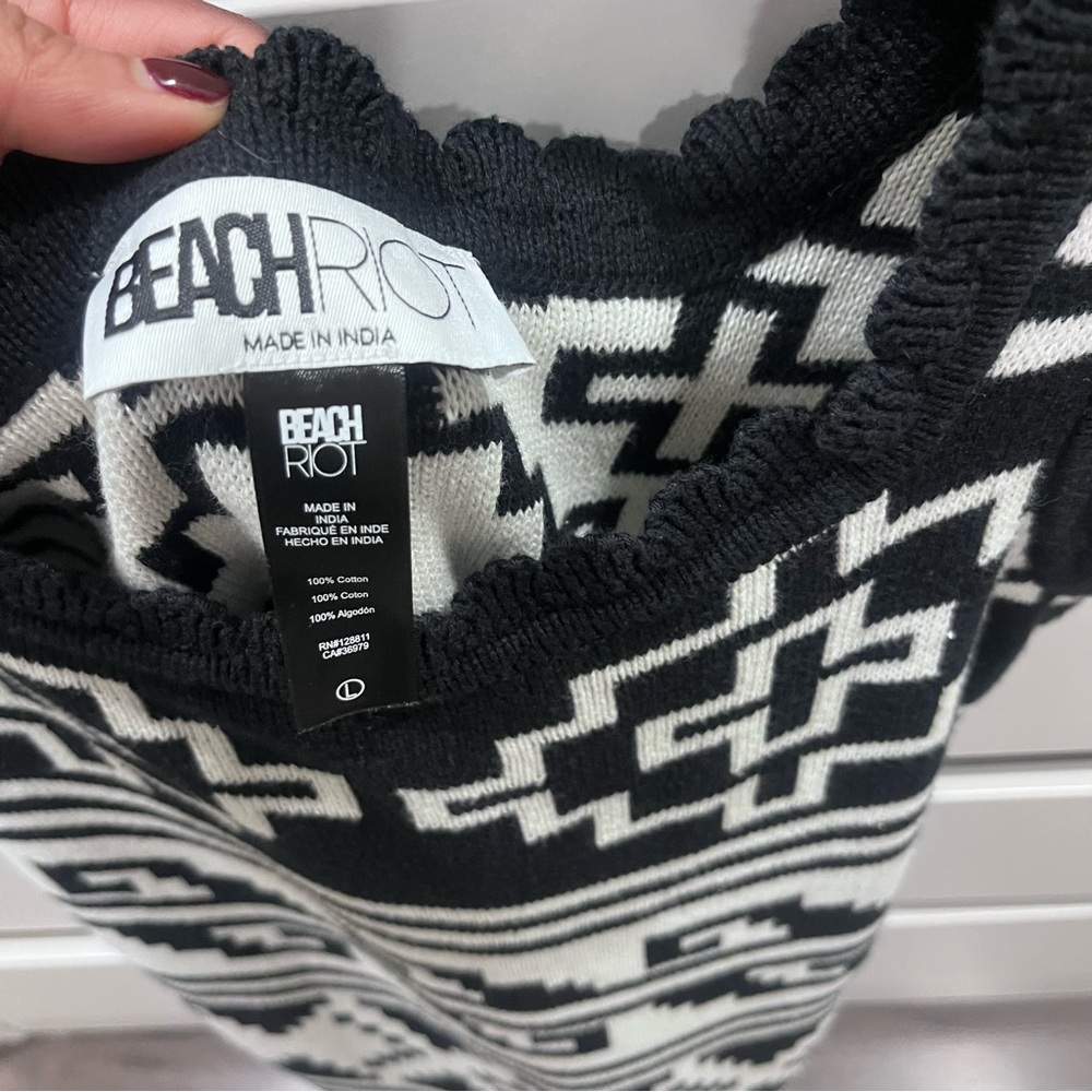 Beach Riot Black & White Geometric Knit Mini Dress - Picture 5 of 6